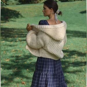 Anthropologie GREYLIN Cable knit hooded cardigan Size S